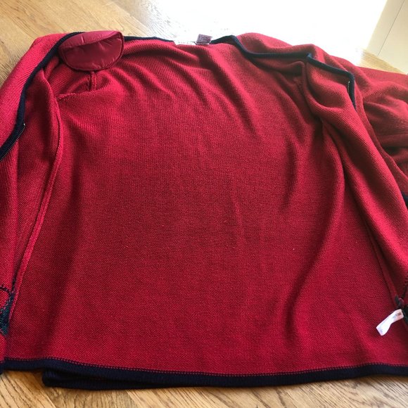 Vintage Lucia Red Argyle 2 Piece Set Top Full Zip Cardigan Medium - Picture 11 of 16